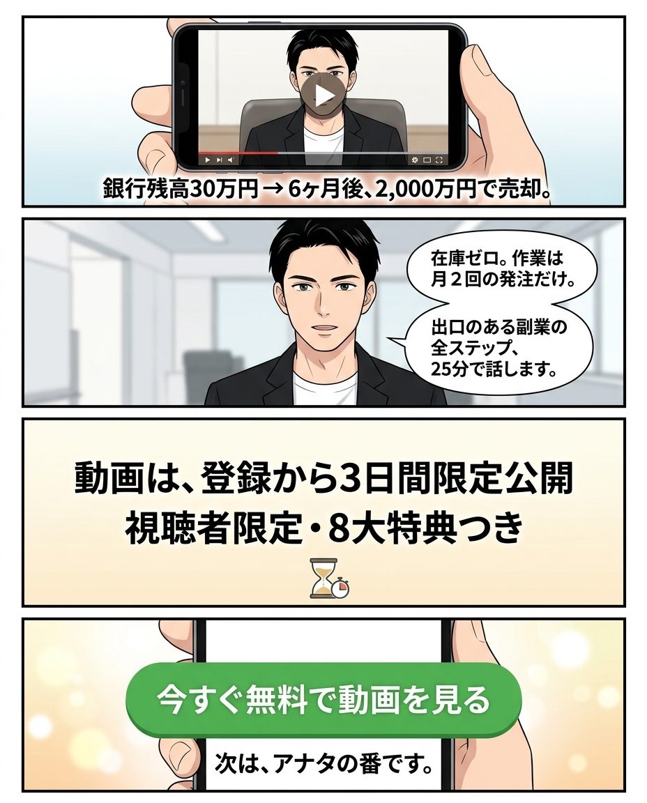 10ページ目：21分の解説動画と視聴者限定8大特典への導線